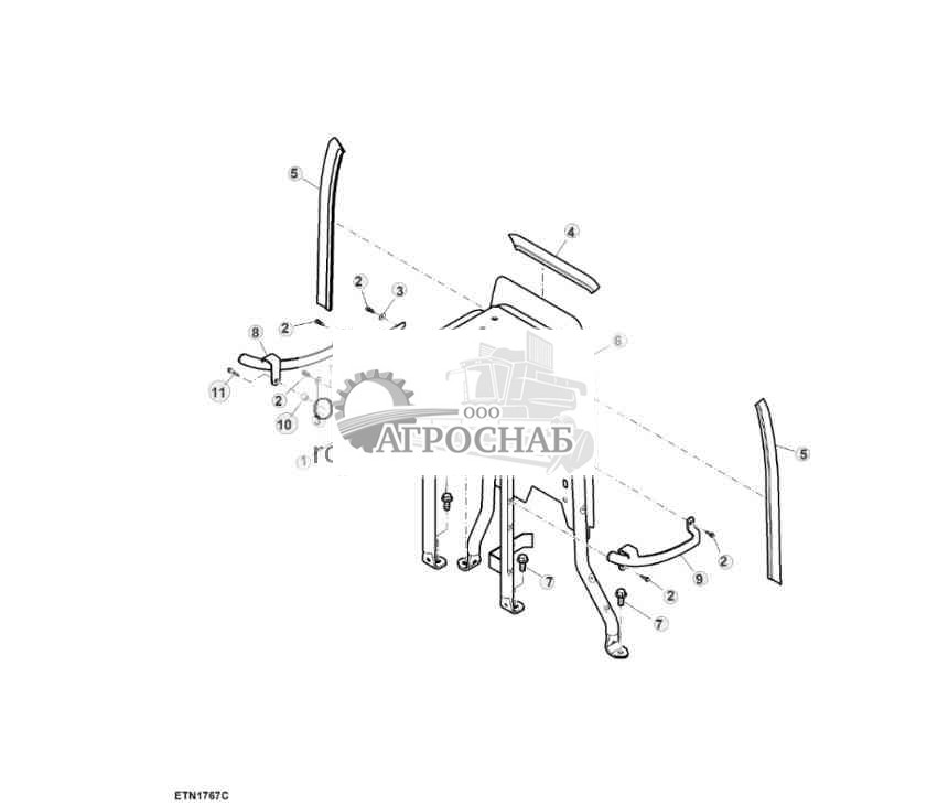 Опора капота, задняя 